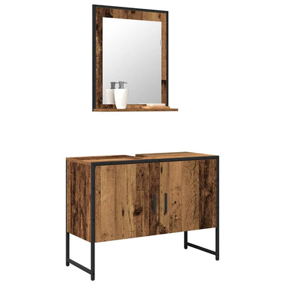 Badezimmermöbel Set 2 pcs Braun 80 x 33 x 60 cm Holzwerkstoff