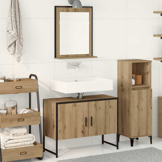 Badezimmermöbel Set 2 pcs Braun 80 x 33 x 60 cm Holzwerkstoff