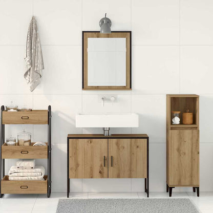 Badezimmermöbel Set 2 pcs Braun 80 x 33 x 60 cm Holzwerkstoff