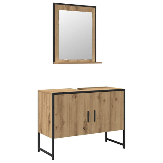 Badezimmermöbel Set 2 pcs Braun 80 x 33 x 60 cm Holzwerkstoff