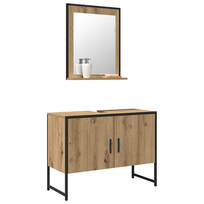 Badezimmermöbel Set 2 pcs Braun 80 x 33 x 60 cm Holzwerkstoff