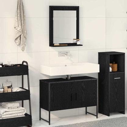 Badezimmermöbel Set 2 pcs Schwarz 80 x 33 x 60 cm Holzwerkstoff