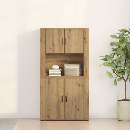 Highboard Eiche handwerklich 80 x 33 x 150 cm Holzwerkstoff