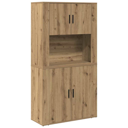 Highboard Eiche handwerklich 80 x 33 x 150 cm Holzwerkstoff