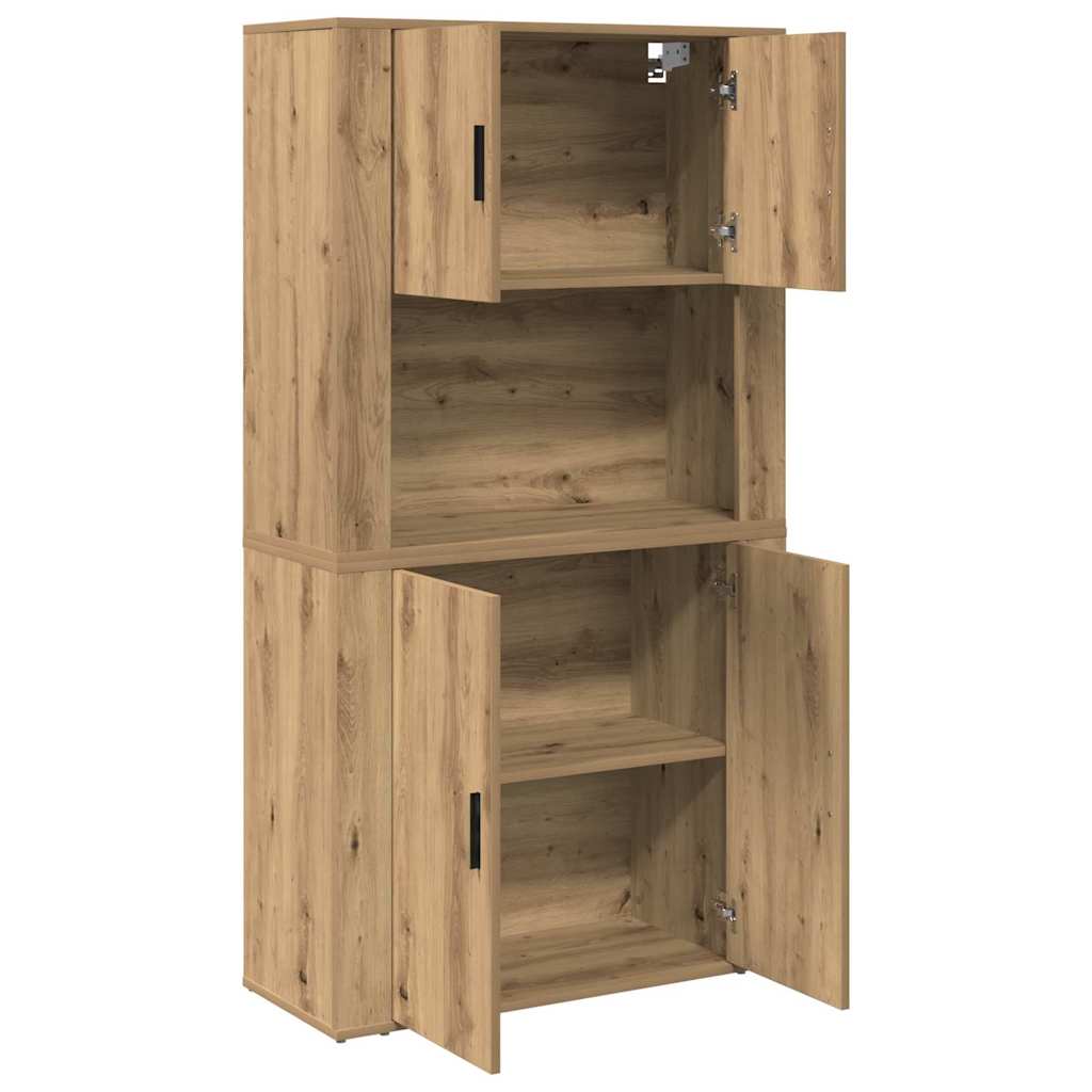 Highboard Eiche handwerklich 80 x 33 x 150 cm Holzwerkstoff