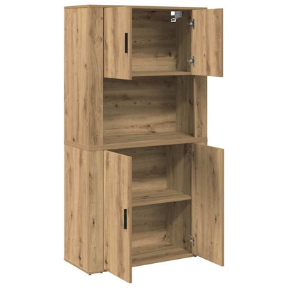 Highboard Eiche handwerklich 80 x 33 x 150 cm Holzwerkstoff