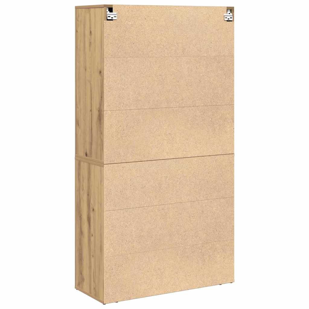 Highboard Eiche handwerklich 80 x 33 x 150 cm Holzwerkstoff