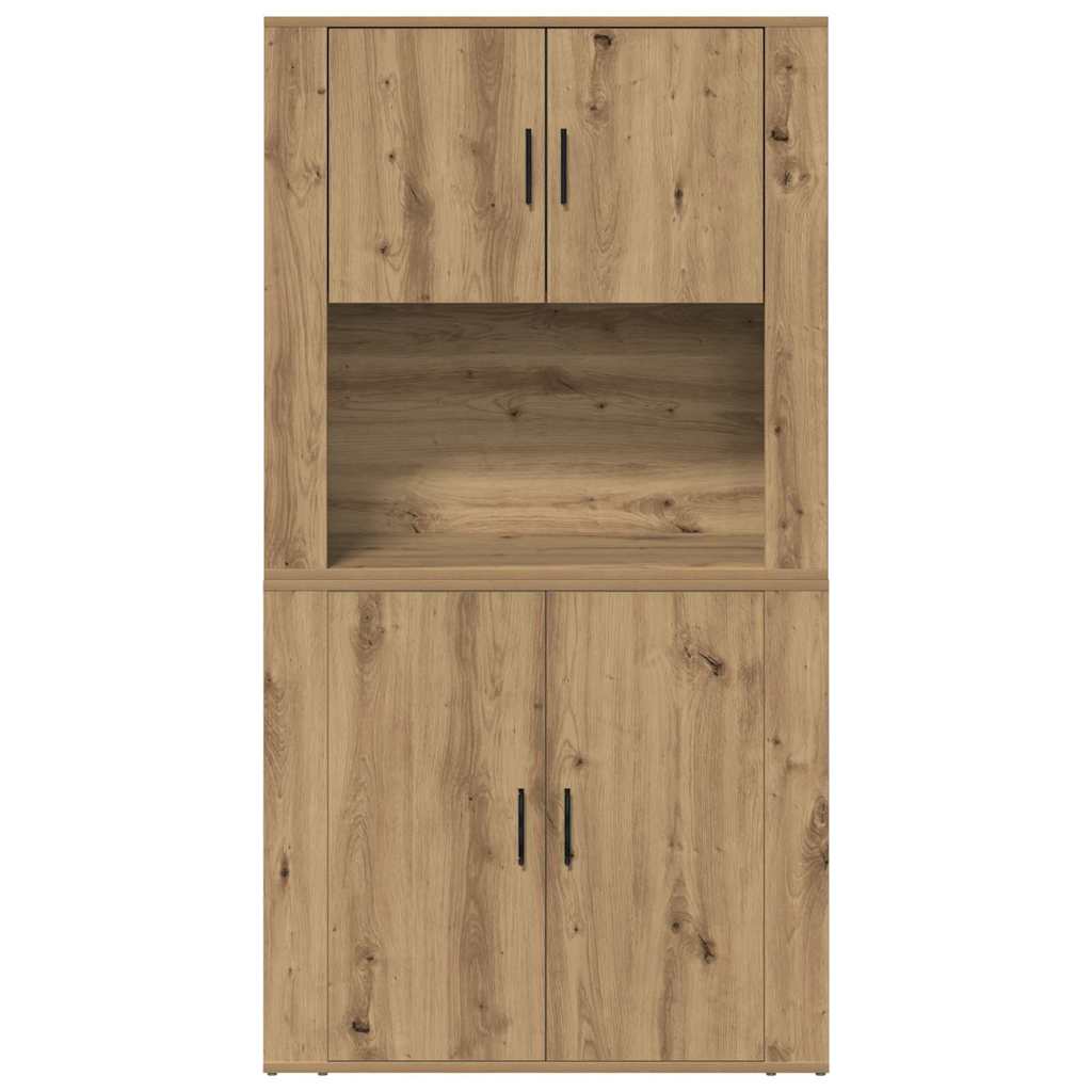 Highboard Eiche handwerklich 80 x 33 x 150 cm Holzwerkstoff