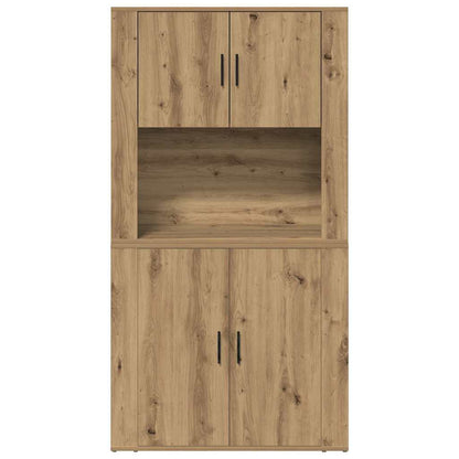 Highboard Eiche handwerklich 80 x 33 x 150 cm Holzwerkstoff
