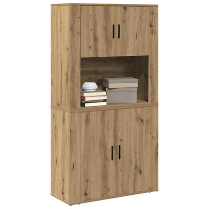 Highboard Eiche handwerklich 80 x 33 x 150 cm Holzwerkstoff