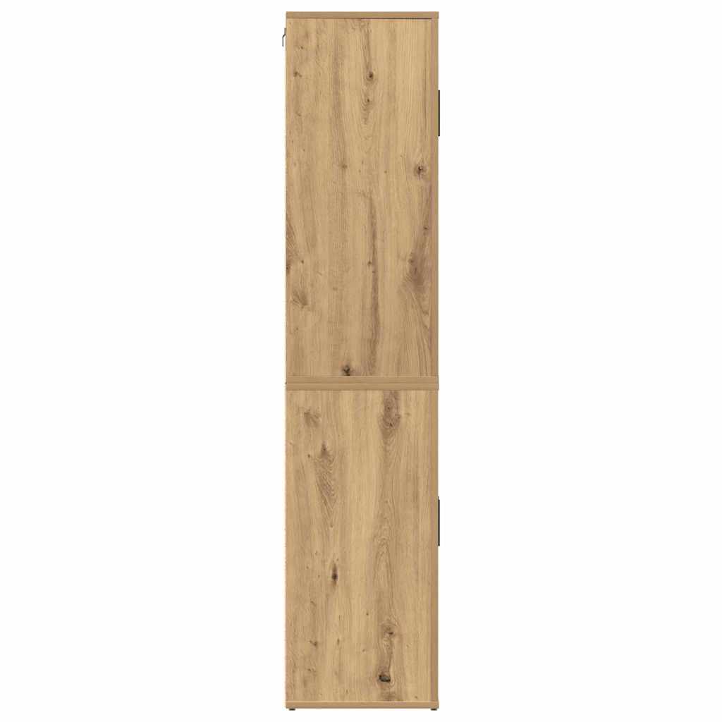 Highboard Eiche handwerklich 80 x 33 x 150 cm Holzwerkstoff