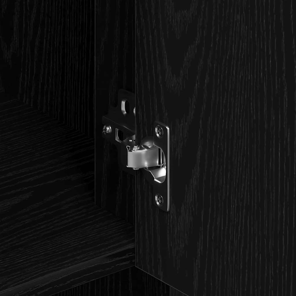 Highboard Schwarze Eiche 80 x 33 x 150 cm Holzwerkstoff