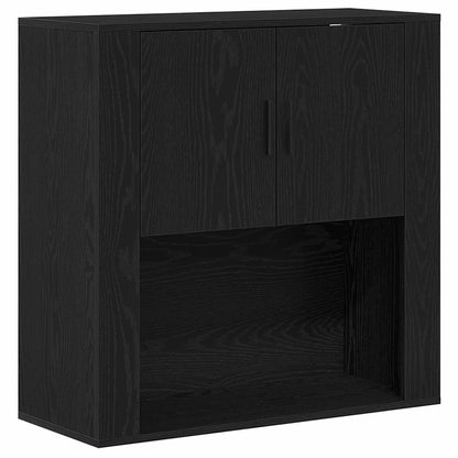 Highboard Schwarze Eiche 80 x 33 x 150 cm Holzwerkstoff