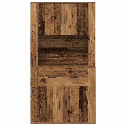 Highboard mit Schubladen Altholz 80 x 33 x 150 cm Holzwerkstoff