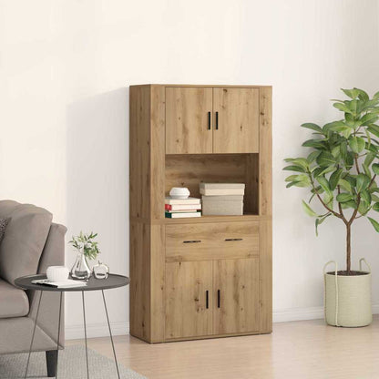 Highboard Eiche handwerklich 80 x 33 x 150 cm Holzwerkstoff