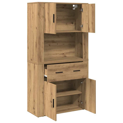 Highboard Eiche handwerklich 80 x 33 x 150 cm Holzwerkstoff
