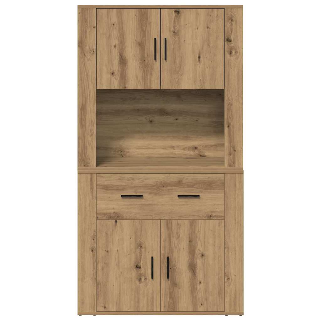 Highboard Eiche handwerklich 80 x 33 x 150 cm Holzwerkstoff