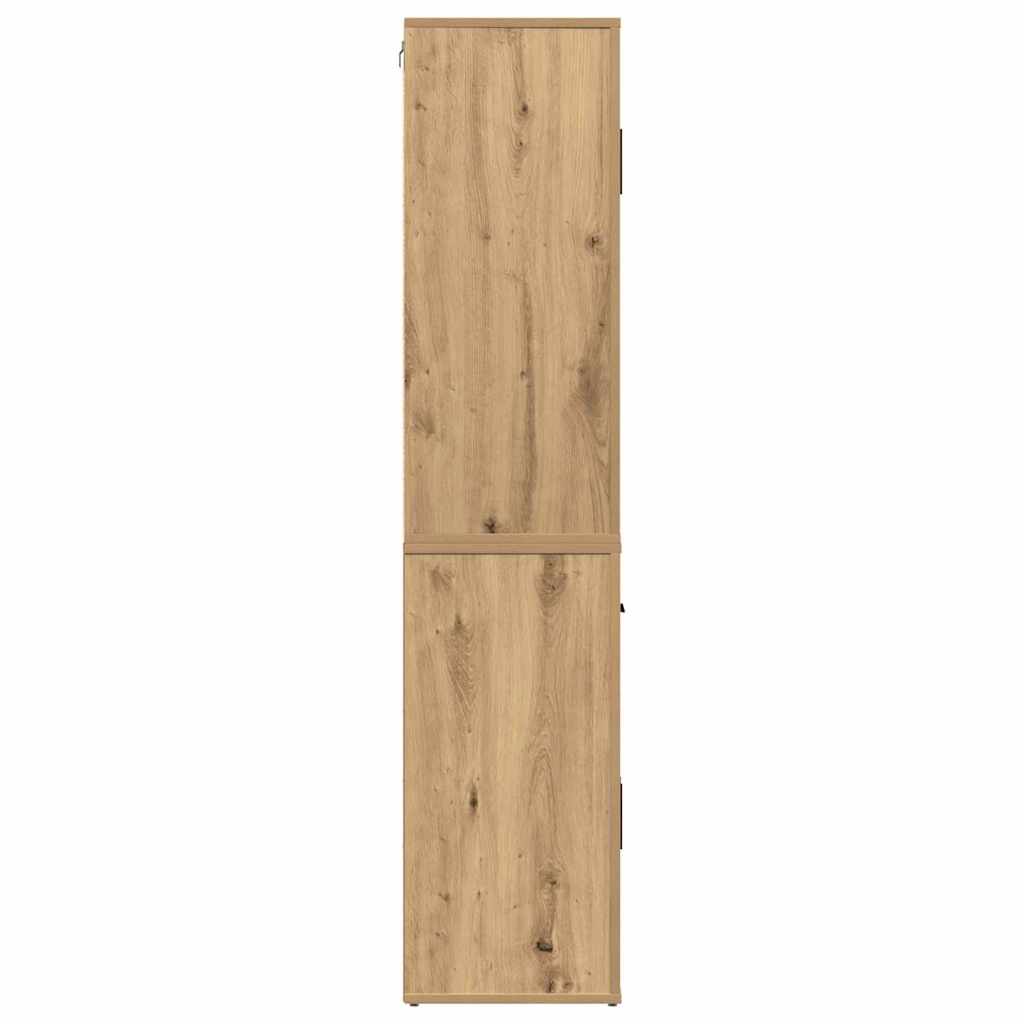 Highboard Eiche handwerklich 80 x 33 x 150 cm Holzwerkstoff