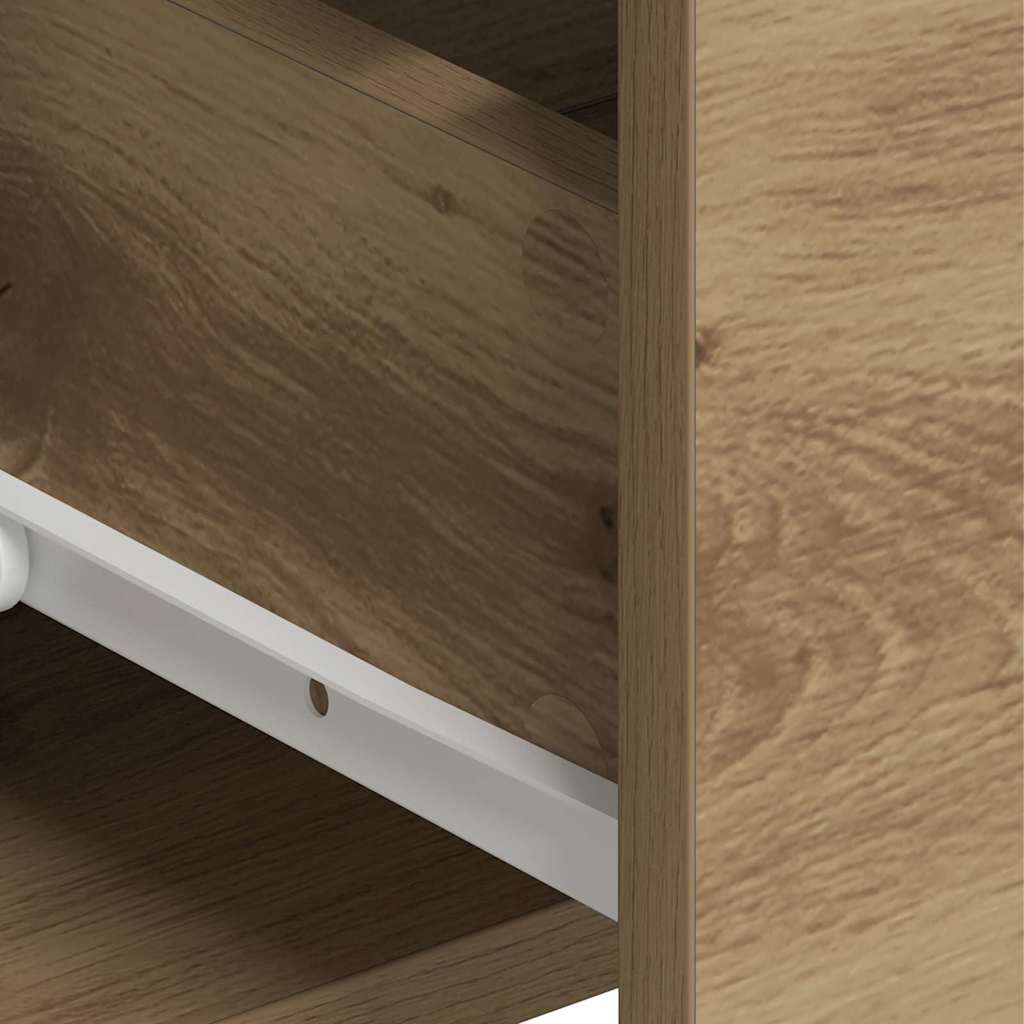 Highboard Eiche handwerklich 80 x 33 x 150 cm Holzwerkstoff