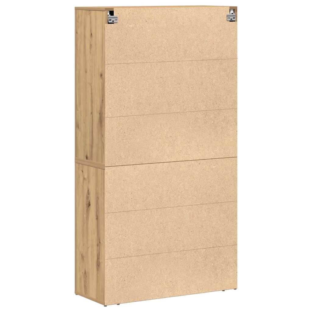 Highboard Eiche handwerklich 80 x 33 x 150 cm Holzwerkstoff
