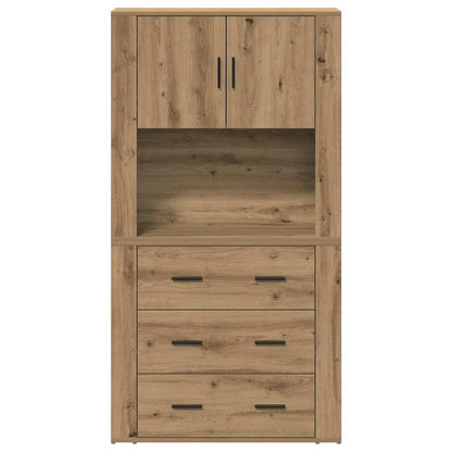 Highboard Eiche handwerklich 80 x 33 x 150 cm Holzwerkstoff