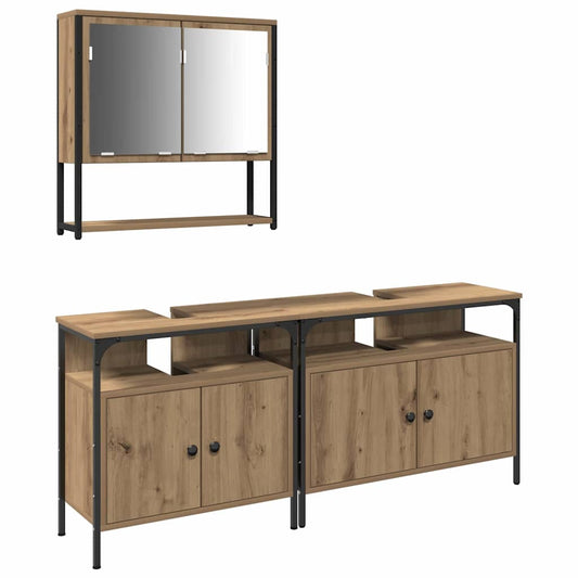 Badezimmermöbel Set 3 pcs Braun 80 x 30 x 60 cm Holzwerkstoff