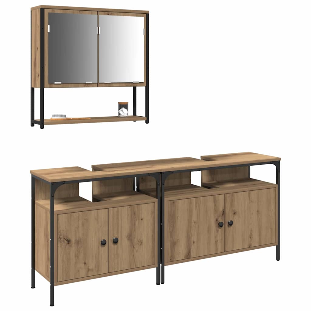 Badezimmermöbel Set 3 pcs Braun 80 x 30 x 60 cm Holzwerkstoff