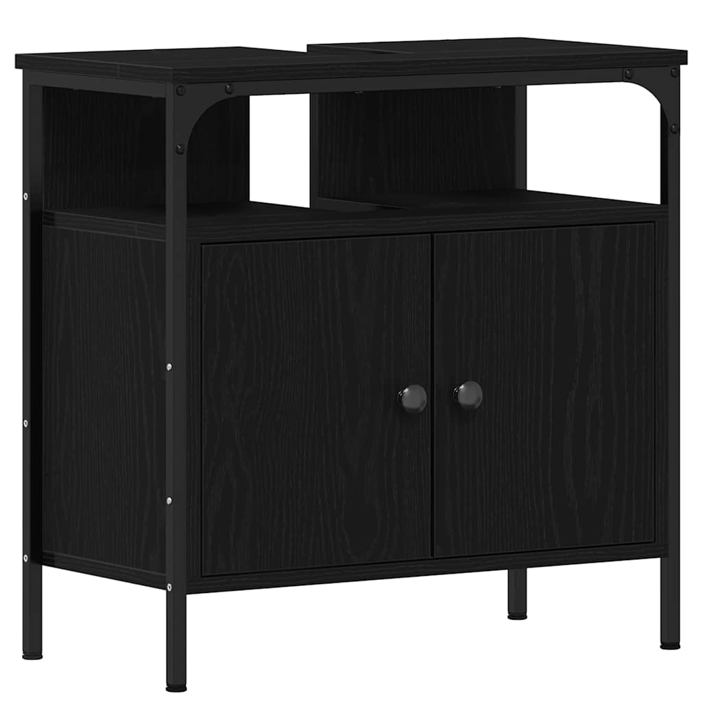 Badezimmermöbel Set 3 pcs Schwarz 80 x 30 x 60 cm Holzwerkstoff