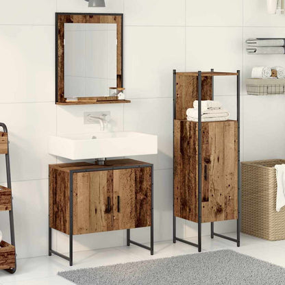 Badezimmermöbel Set mit Speicher 3 pcs Braun 33 x 33 x 102,5 cm