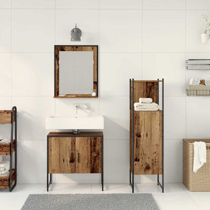 Badezimmermöbel Set mit Speicher 3 pcs Braun 33 x 33 x 102,5 cm