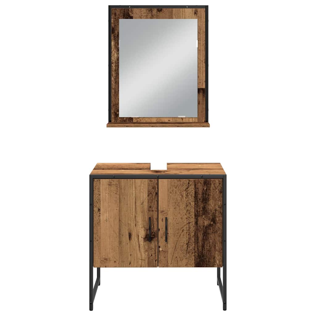 Badezimmermöbel Set mit Speicher 3 pcs Braun 33 x 33 x 102,5 cm