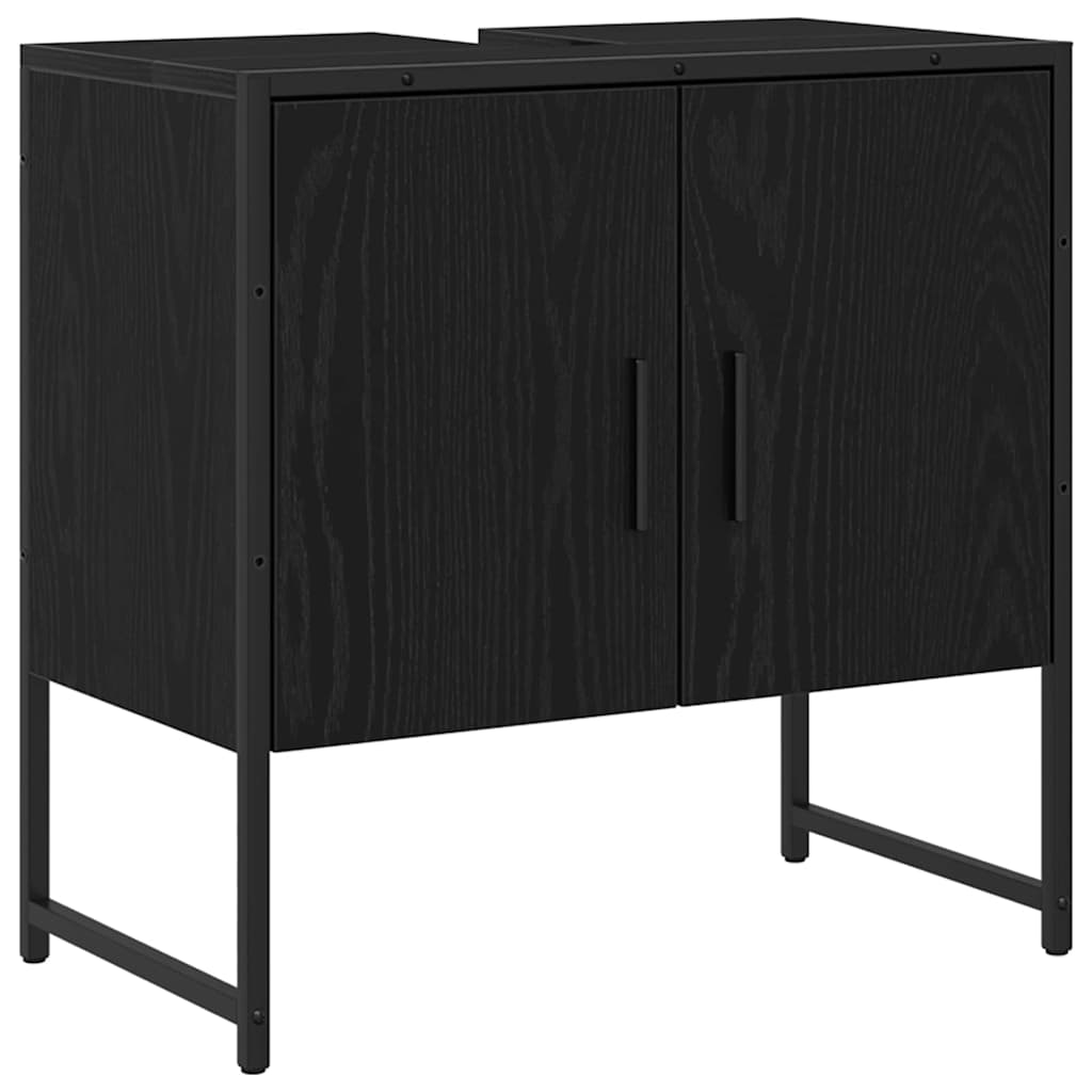 Badezimmermöbel Set mit Tür 3 pcs Schwarz 33 x 33 x 102,5 cm