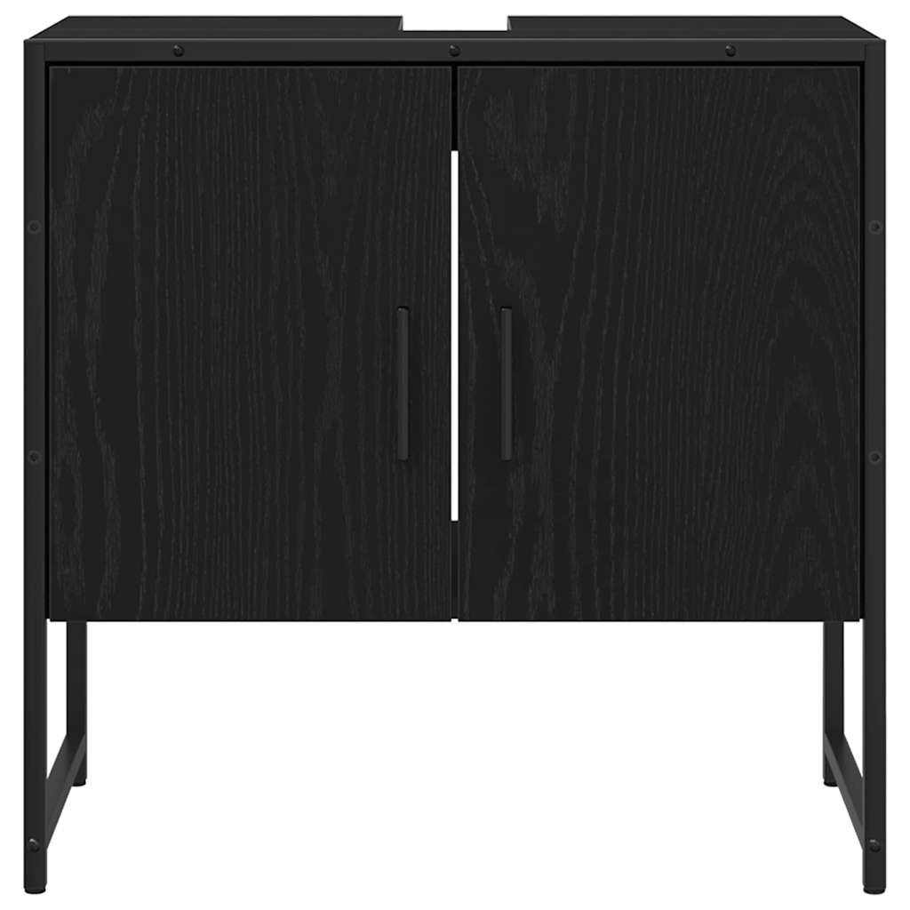 Badezimmermöbel Set mit Tür 3 pcs Schwarz 33 x 33 x 102,5 cm