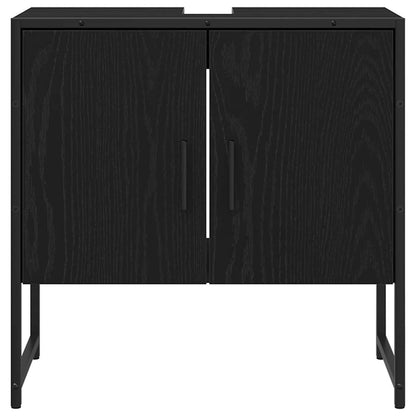 Badezimmermöbel Set mit Tür 3 pcs Schwarz 33 x 33 x 102,5 cm