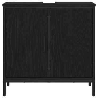 Badezimmermöbel Set mit Regal 3 pcs Schwarz 33 x 33 x 185.5 cm