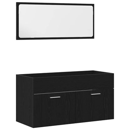 Badezimmermöbel Set 4 pcs Schwarze Eiche 30 x 30 x 130 cm