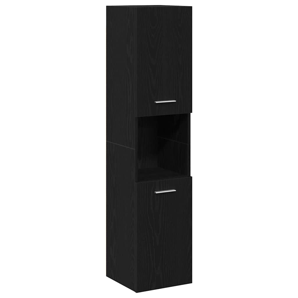 Badezimmermöbel Set 4 pcs Schwarze Eiche 30 x 30 x 130 cm