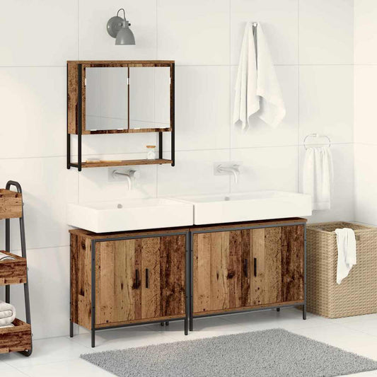 Badezimmermöbel Set 3 pcs Braun 80 x 30 x 44 cm Holzwerkstoff
