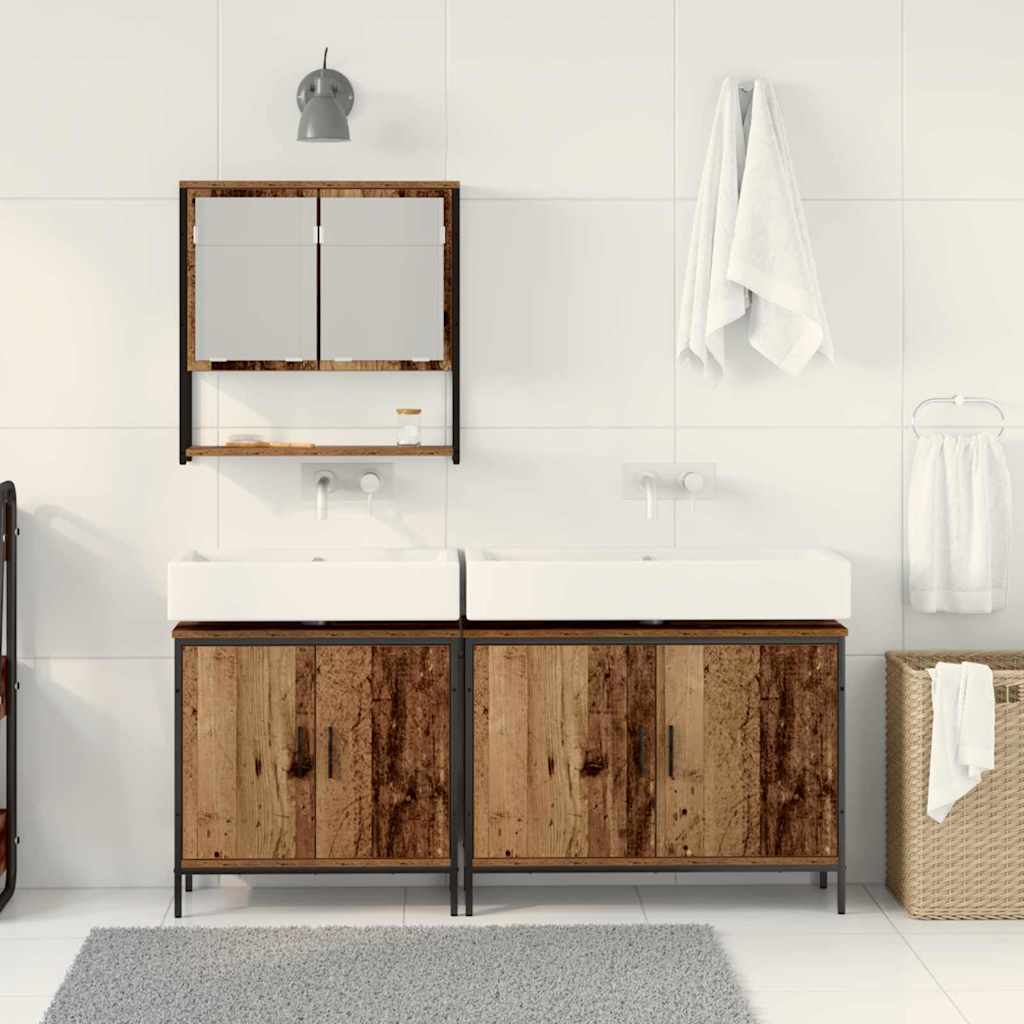 Badezimmermöbel Set 3 pcs Braun 80 x 30 x 44 cm Holzwerkstoff