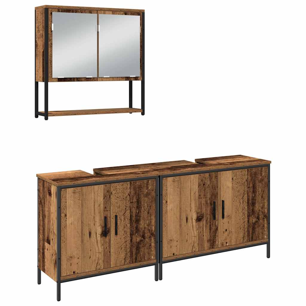 Badezimmermöbel Set 3 pcs Braun 80 x 30 x 44 cm Holzwerkstoff