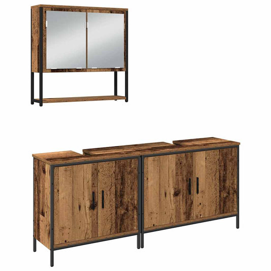 Badezimmermöbel Set 3 pcs Braun 80 x 30 x 44 cm Holzwerkstoff