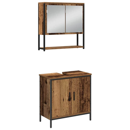 Badezimmermöbel Set 3 pcs Braun 80 x 30 x 44 cm Holzwerkstoff