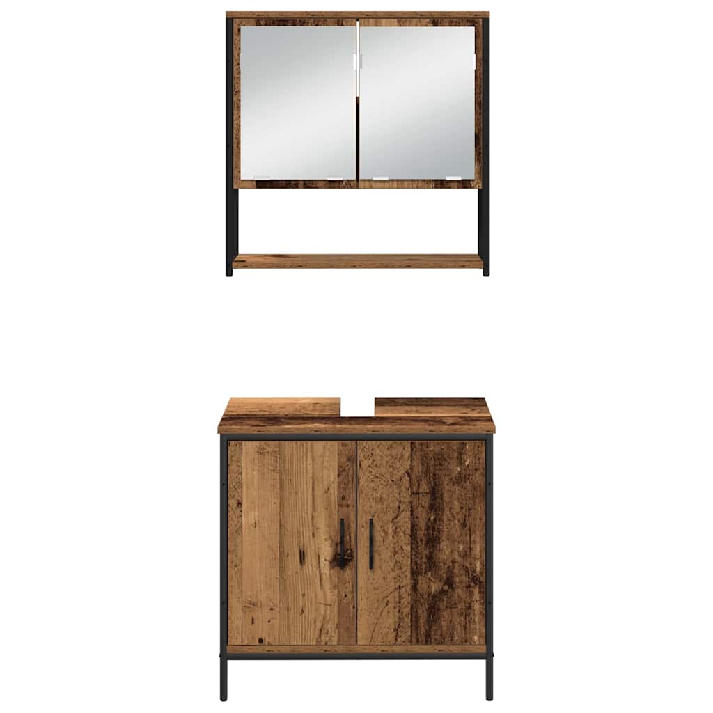 Badezimmermöbel Set 3 pcs Braun 80 x 30 x 44 cm Holzwerkstoff