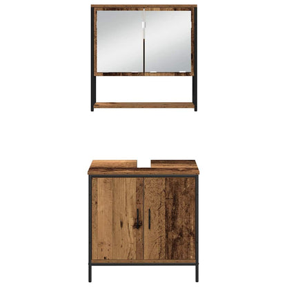 Badezimmermöbel Set 3 pcs Braun 80 x 30 x 44 cm Holzwerkstoff