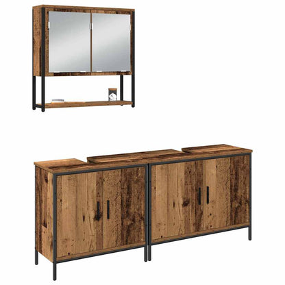 Badezimmermöbel Set 3 pcs Braun 80 x 30 x 44 cm Holzwerkstoff