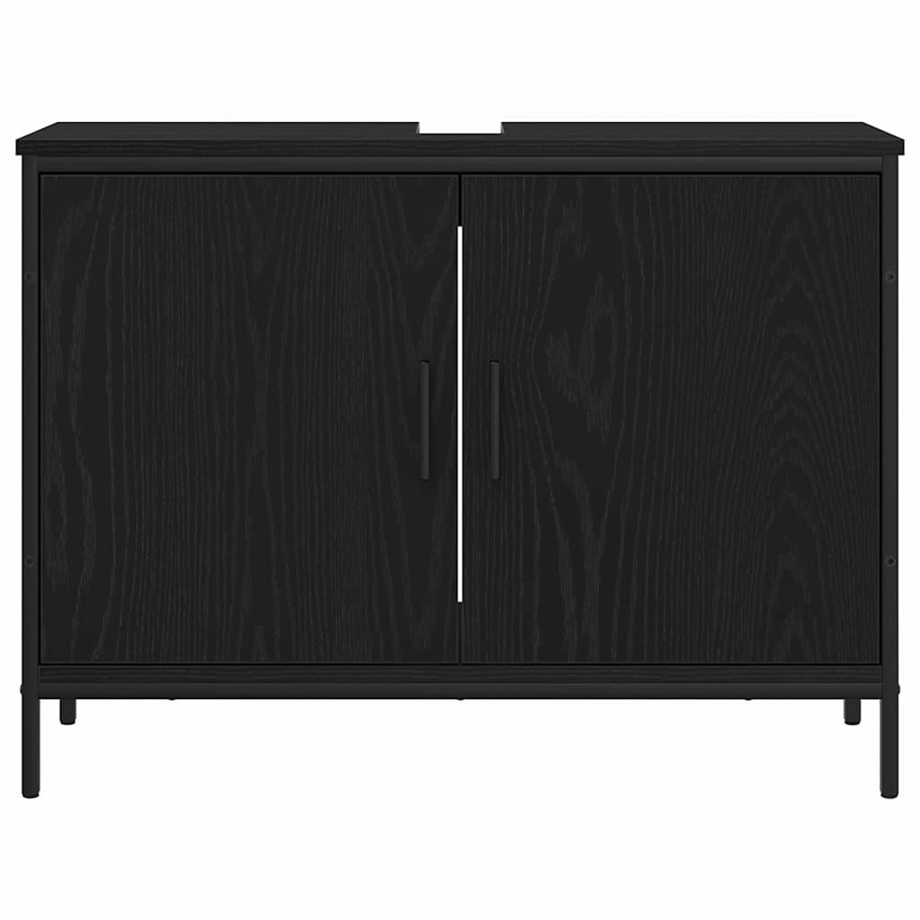 Badezimmermöbel Set 3 pcs Schwarz 80 x 30 x 44 cm Holzwerkstoff