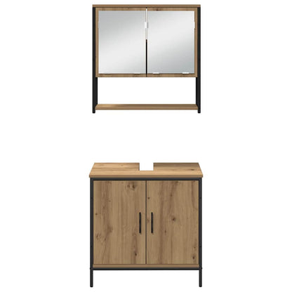 Badezimmermöbel Set mit Speicher 3 pcs Braun 33 x 33 x 102,5 cm