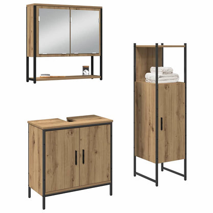 Badezimmermöbel Set mit Speicher 3 pcs Braun 33 x 33 x 102,5 cm
