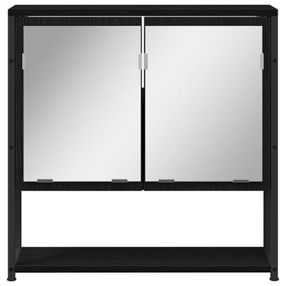 Badezimmermöbel Set mit Tür 3 pcs Schwarz 33 x 33 x 102,5 cm