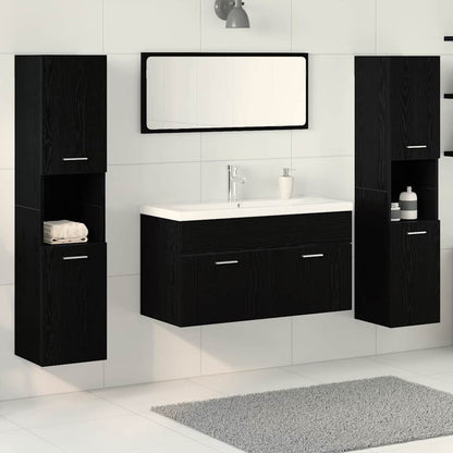 Badezimmermöbel Set 5 pcs Schwarz Eichen-Optik 30 x 30 x 130 cm